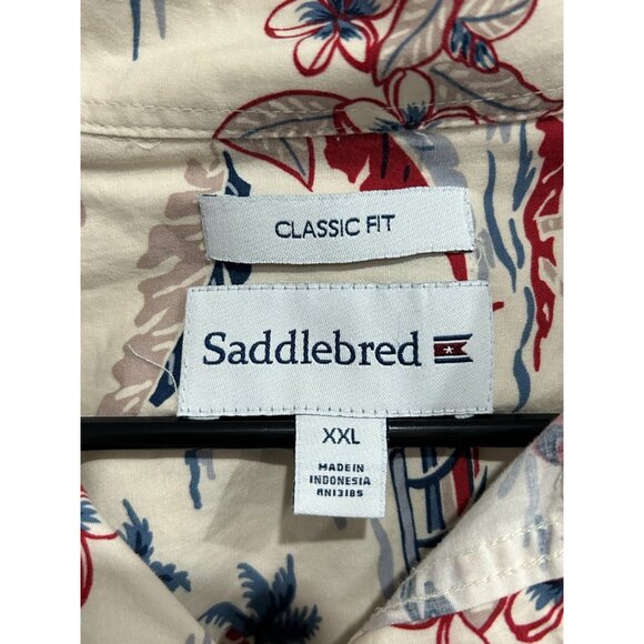 Saddlebred Mens Classic Fit Hawaiian Print Short Sleeve Shirt Sz XXL - Picture 5 of 8